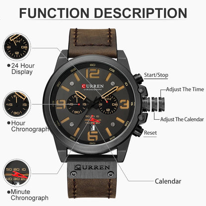 Diaroh CURREN  Men’s Chronograph Watch –  Sport Design